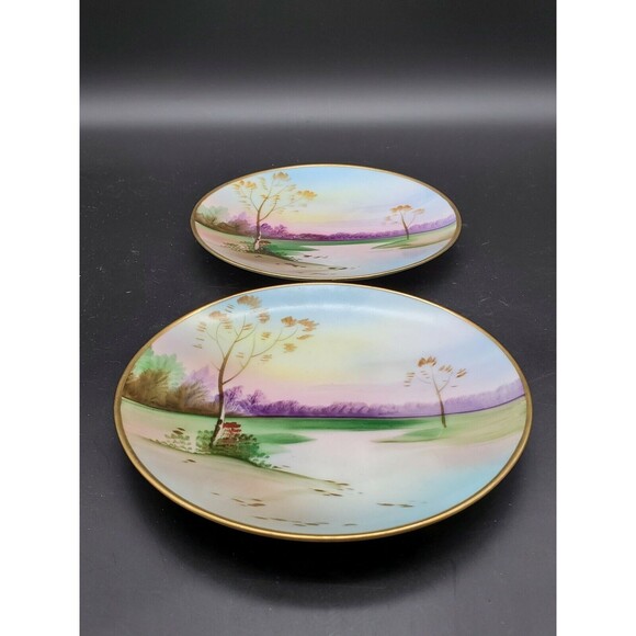 Meito China Hand Painted Decorative Japanese Plates (2) NICE Vintage Collectible - Picture 12 of 12